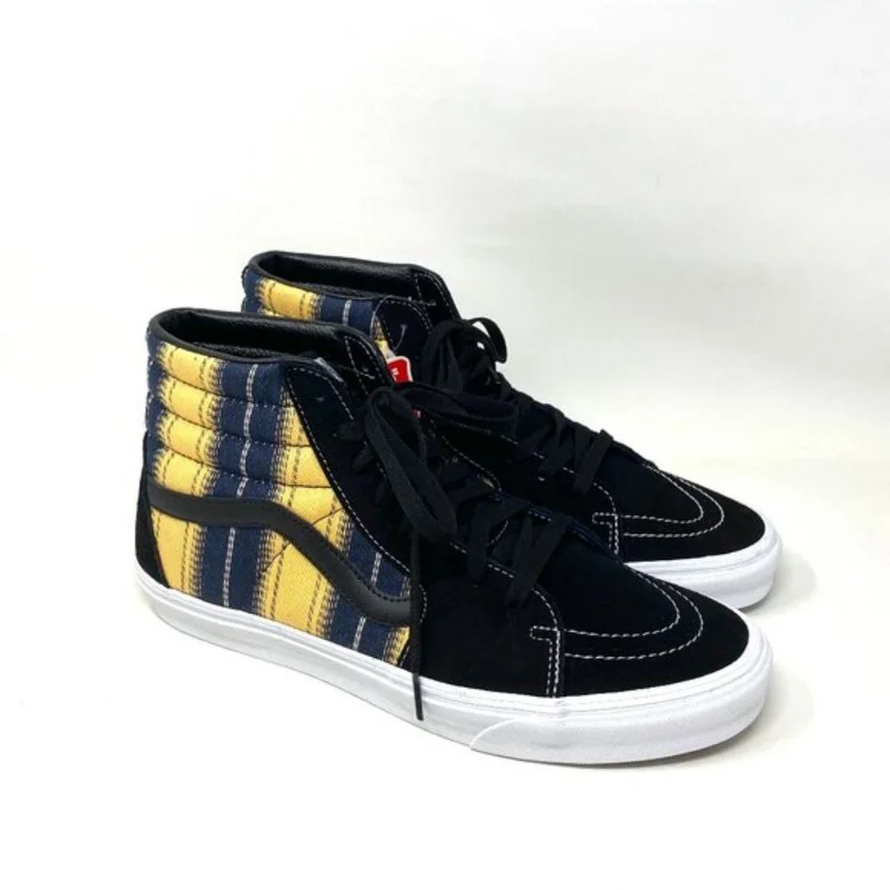 💖MEGA SALE💖VANS SK8-HI Denim Men's Stripes s Black Suede Canvas VN0A4BV6TRM